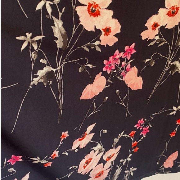 NWT Navy Floral Fit & Flare Midi Dress Plus Size 18 Ruched Waist Party Wedding - Picture 6 of 6